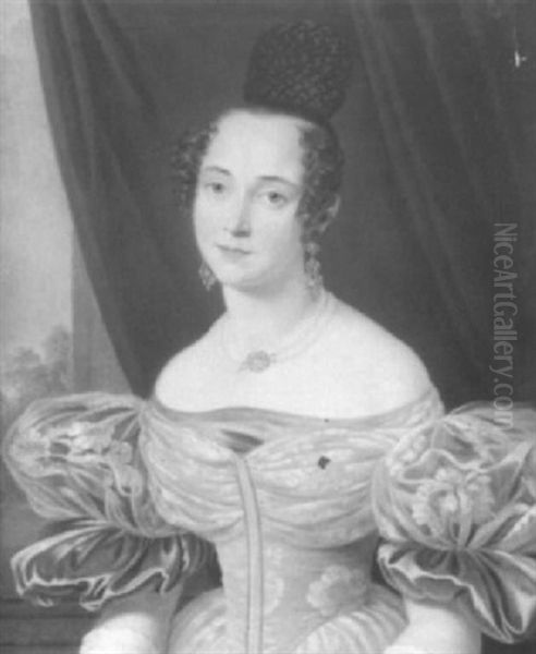 Bildnis Eines Jungen Madchens In Abendrobe Und Kostbarem Schmuck Oil Painting by Ernst-Gotthilf Bosse