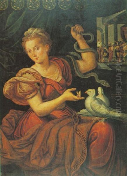 A Personification Of Peace And Wisdom Oil Painting by Ernst-Gotthilf Bosse