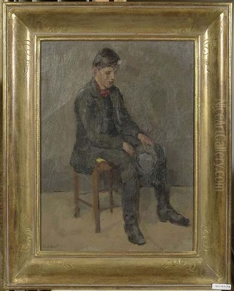 Junge Auf Einem Stuhl Oil Painting by Ernst Bosshart