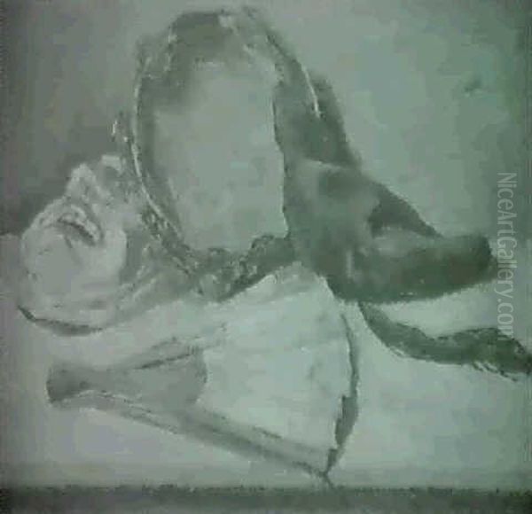 Stilleben Mit Maske, Tambourin                              Und Facher Oil Painting by Ernst Bosshart