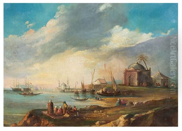 Constantinople Oil Painting by Carlo Bossoli