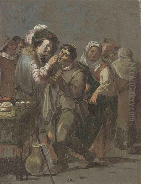 The Quack Dentist Oil Painting by Andries Dirsksz Both