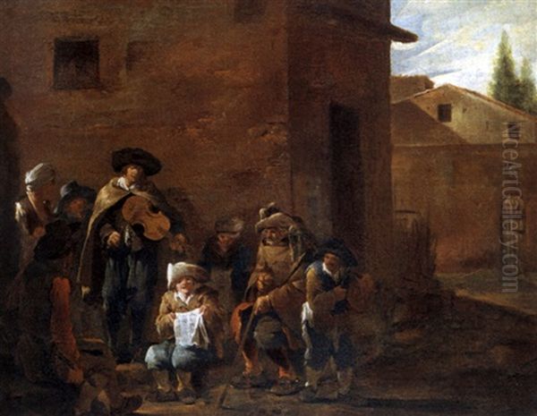 Strassenmusikant Oil Painting by Andries Dirsksz Both