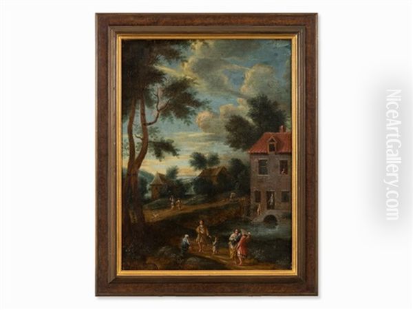 Village Landscape Oil Painting by Jan Both