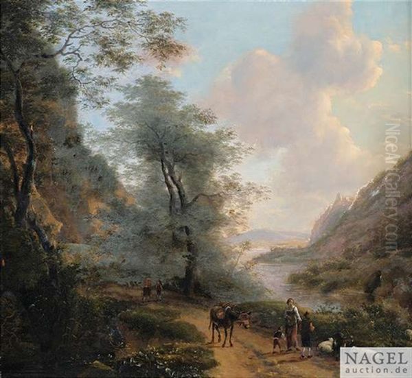 Fluslandschaft Mit Hirten Oil Painting by Jan Both