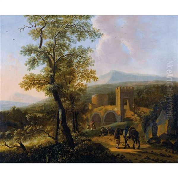 Weite Landschaft Mit Alter Brucke Oil Painting by Jan Both