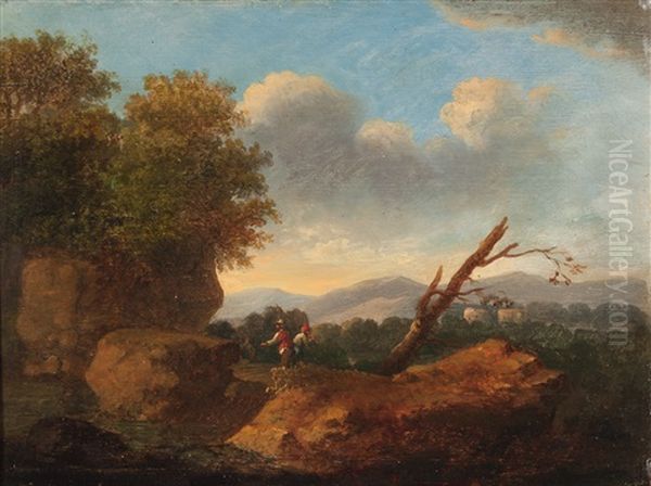 Italienische Landschaft Mit Figurenstaffage Oil Painting by Jan Both