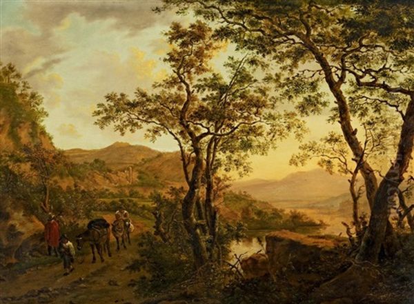 Italienische Landschaft Mit Reitern Oil Painting by Jan Both