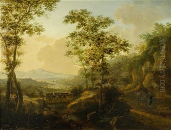 Landschaft Mit Einer Stadt Im Hintergrund Oil Painting by Jan Both