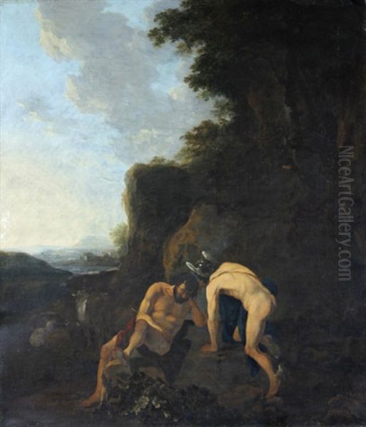 Landschaft Mit Merkur Und Argus Oil Painting by Jan Both