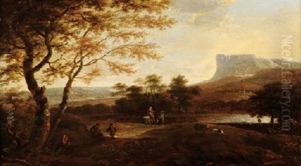 Les Voyageurs Sur Le Chemin Oil Painting by Jan Both