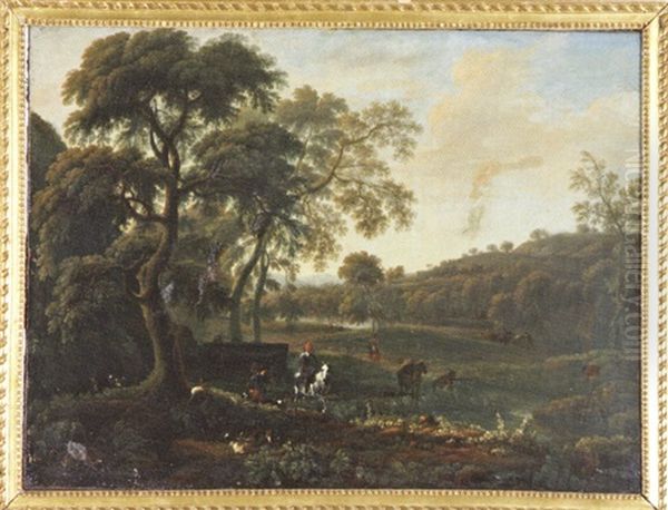 Paysage Anime De Personnages Oil Painting by Jan Both