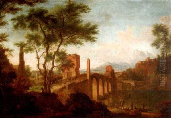 Ponte Milvius, Ponte Molle Oder Milvio Oder Die Milvische Brucke Auserhalb Roms Oil Painting by Jan Both