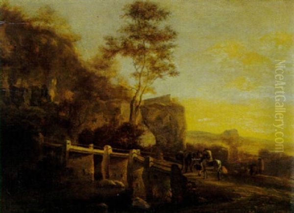 Landschaft Mit Alter Brucke Oil Painting by Jan Both