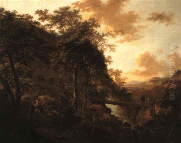 Bewaldete Berglandschaft Oil Painting by Jan Both