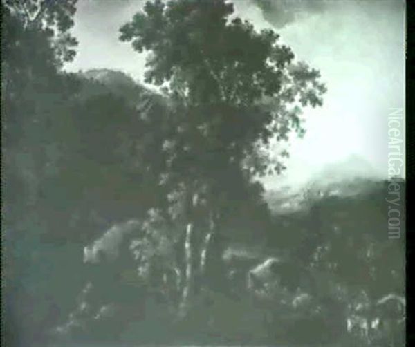 Waldlandschaft Mit Steg Und Staffagen Oil Painting by Jan Both