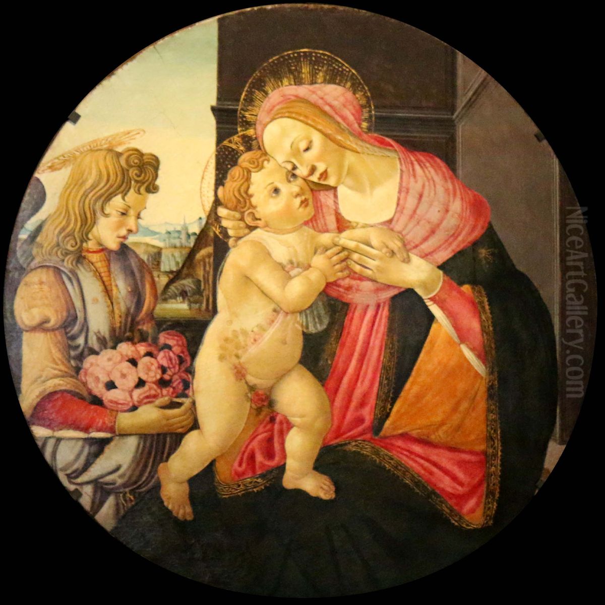 Vierge A L'enfant Avec Un Ange Oil Painting by Sandro Botticelli