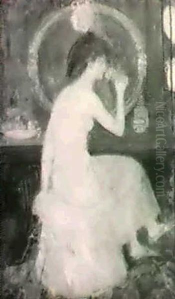 Femme A Sa Coiffeuse Oil Painting by Georges Bottini