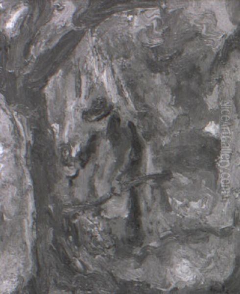 Personnage En Foret Oil Painting by Georges Bouche