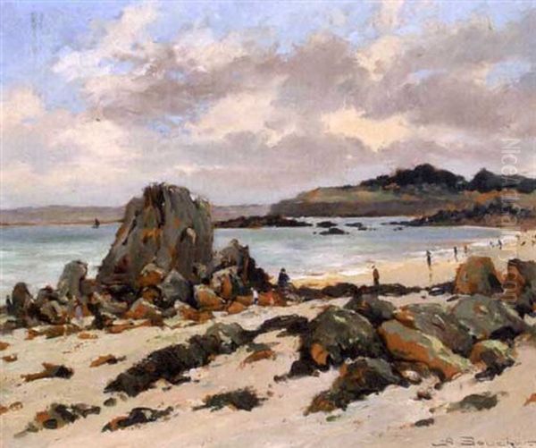 Cote Rocheuse Dans Le Finistere Oil Painting by Alfred Boucher