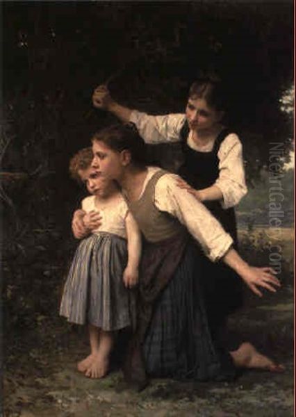 Finding The Bird's Nest Oil Painting by Elizabeth Jane Gardner Bouguereau