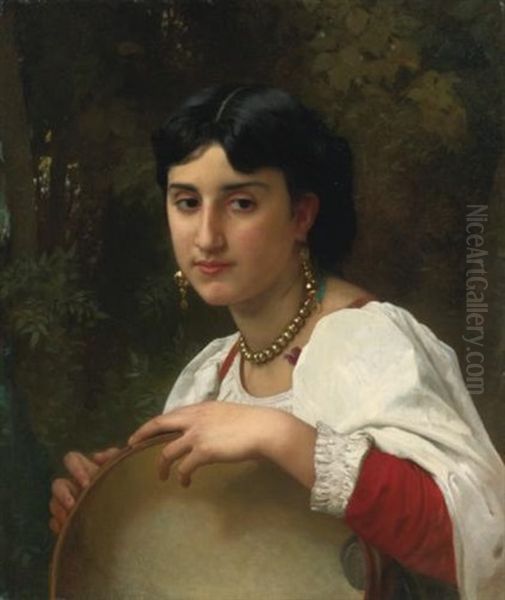 Italienne Au Tambourin Oil Painting by William-Adolphe Bouguereau