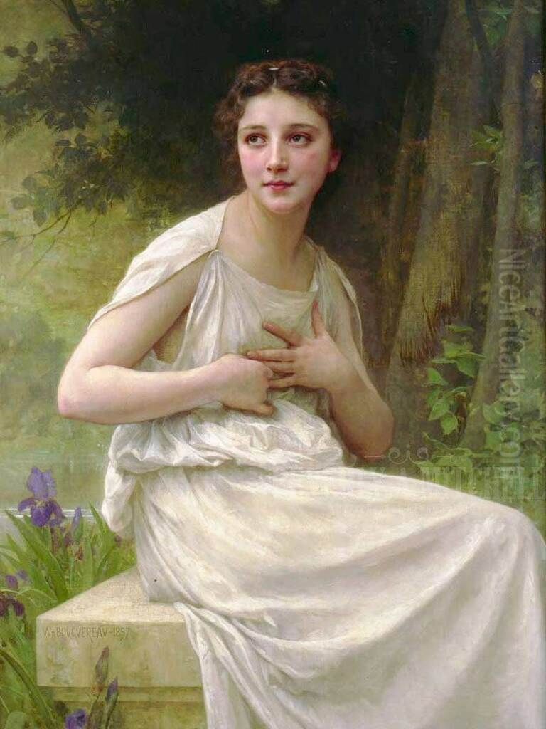 Reflexion Oil Painting by William-Adolphe Bouguereau