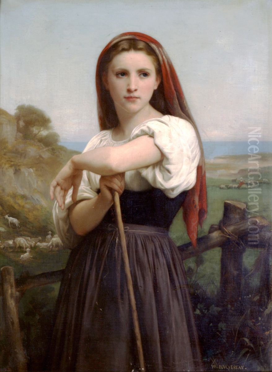 Jeune Bergere Oil Painting by William-Adolphe Bouguereau