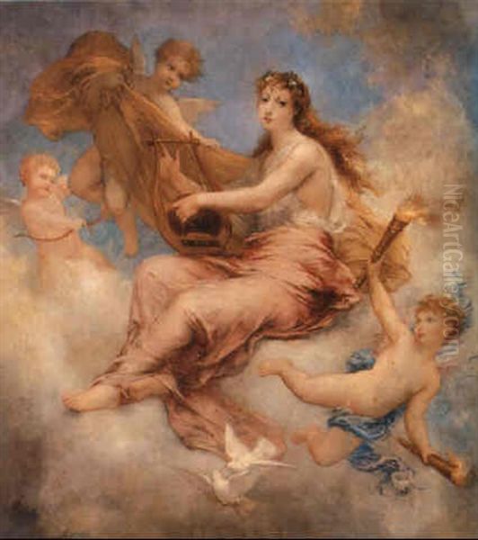 Erato, La Musa Della Poesia Lirica Amorosa, Ed Eroti Oil Painting by William-Adolphe Bouguereau