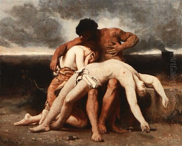 Study For Premier Deuil Oil Painting by William-Adolphe Bouguereau