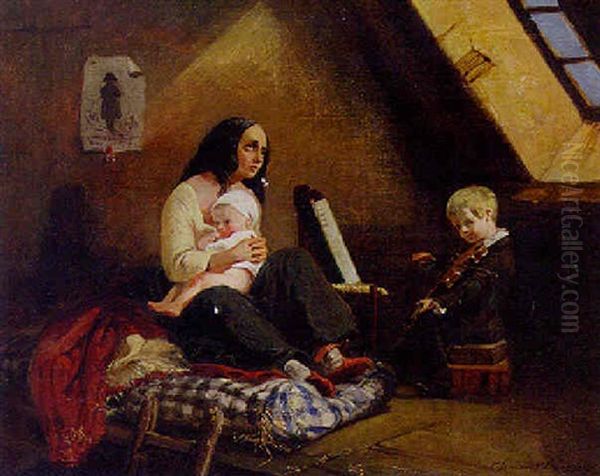 The Young Musician Oil Painting by Clement Boulanger
