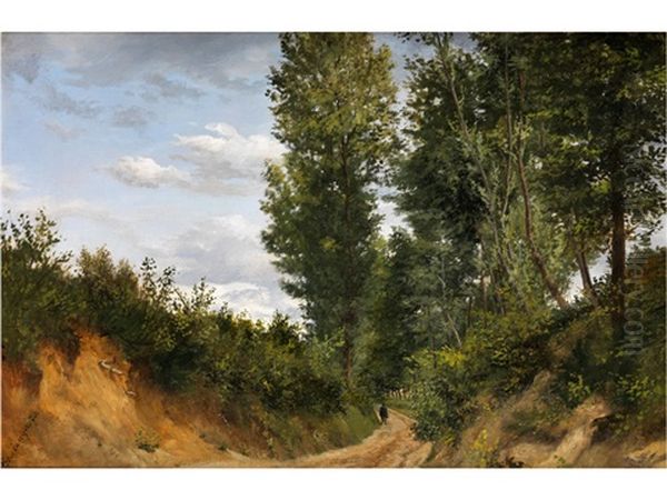 Landschaftsgemalde Mit Allee Oil Painting by Francois-Jean-Louis Boulanger