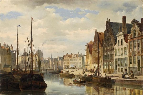 Partie In Gent Oil Painting by Francois-Jean-Louis Boulanger