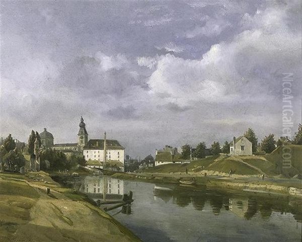 Vue De Gand Avec Sur L'arriere-plan L'abbaye St. Pierre Oil Painting by Francois-Jean-Louis Boulanger