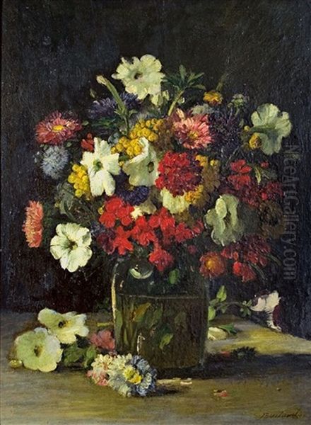 Blumenstillleben Oil Painting by Auguste Boulard Jr.