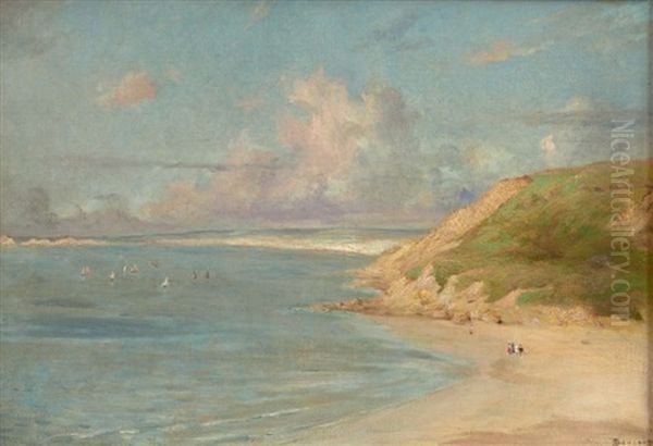 Vue De La Plage Oil Painting by Emile Boulard