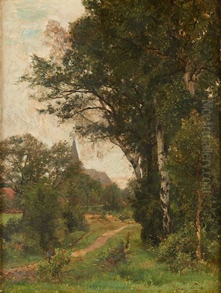 Le Chemin Derriere Le Village Oil Painting by Hippolyte Boulenger