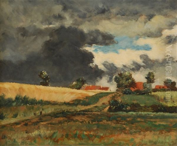 L'orage Oil Painting by Hippolyte Boulenger