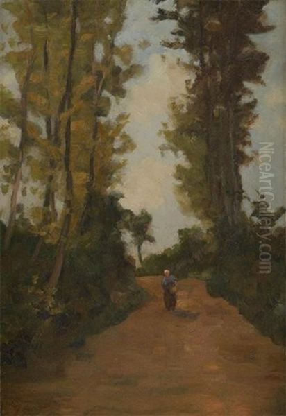 Dans Le Chemin Creux Oil Painting by Hippolyte Boulenger