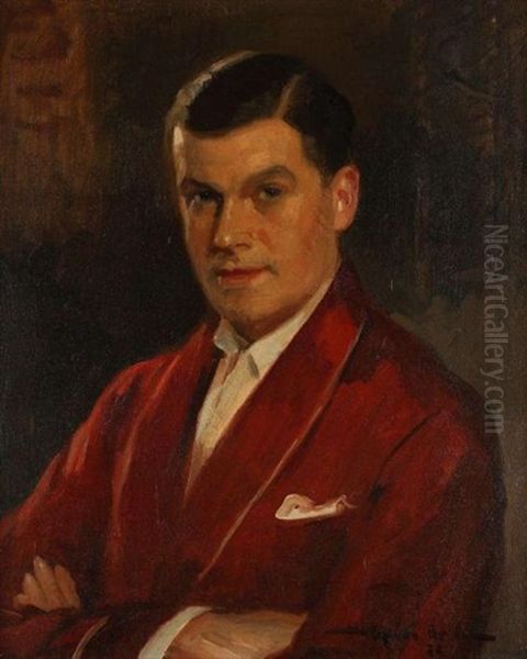 Elegant En Buste Oil Painting by Cyprien Boulet