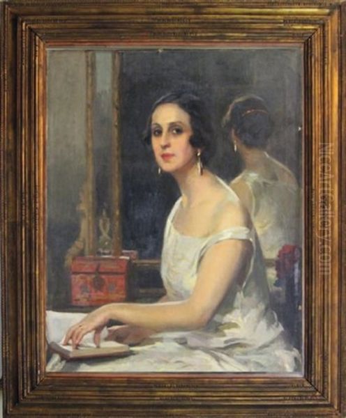 Portrait De Mademoiselle Dresch, Epouse De Georges Reynald, Senateur De L'ariege Oil Painting by Cyprien Boulet