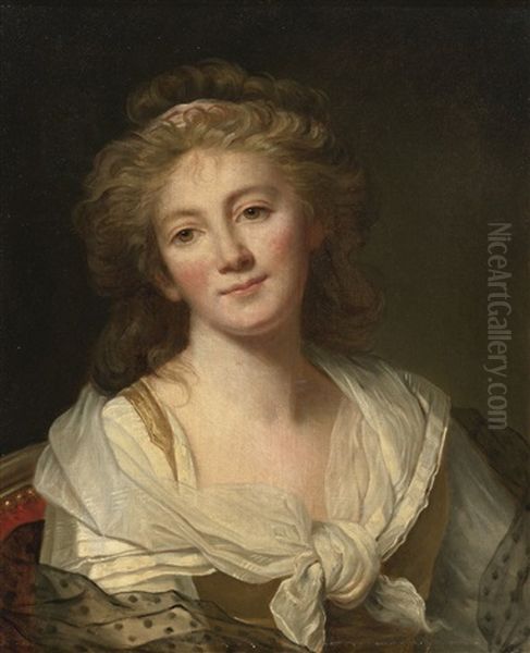 Self-portrait Of The Artist Oil Painting by Marie-Genevieve Bouliard