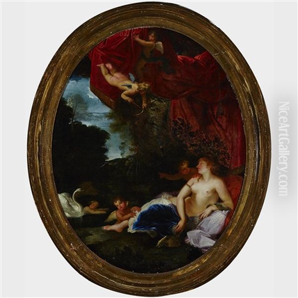 Leda And The Swan Oil Painting by Louis de, the Younger Boulogne