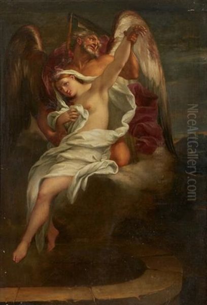 Le Temps Enlevant La Verite Oil Painting by Louis de, the Younger Boulogne