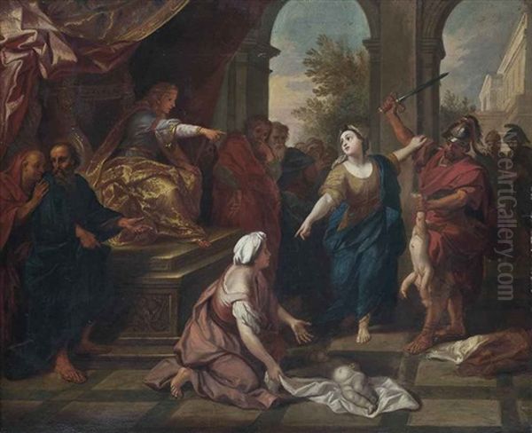 The Judgement Of Solomon Oil Painting by Louis de, the Younger Boulogne