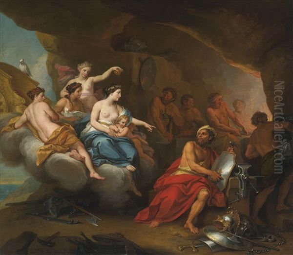 Venus In The Forge Of Vulcan Oil Painting by Louis de, the Younger Boulogne