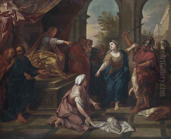 The Judgment Of Solomon Oil Painting by Louis de, the Younger Boulogne