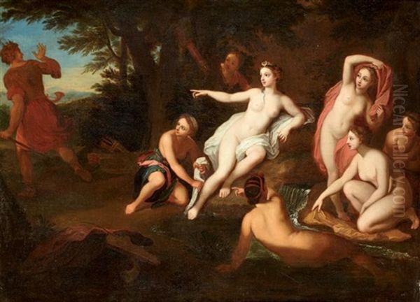 Diane Et Acteon Oil Painting by Louis de, the Younger Boulogne