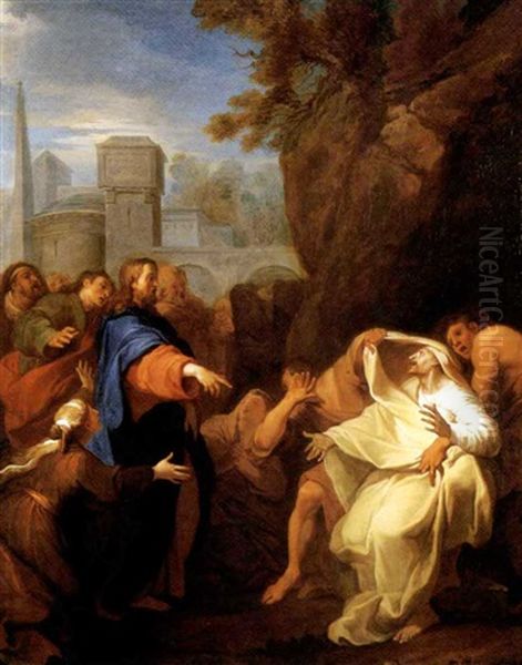 La Resurrection De Lazare Oil Painting by Louis de, the Younger Boulogne