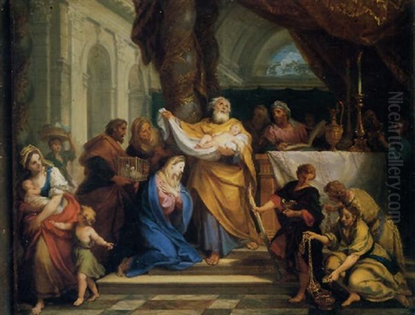 La Presentation De L'enfant Jesus Au Temple Oil Painting by Louis de, the Younger Boulogne